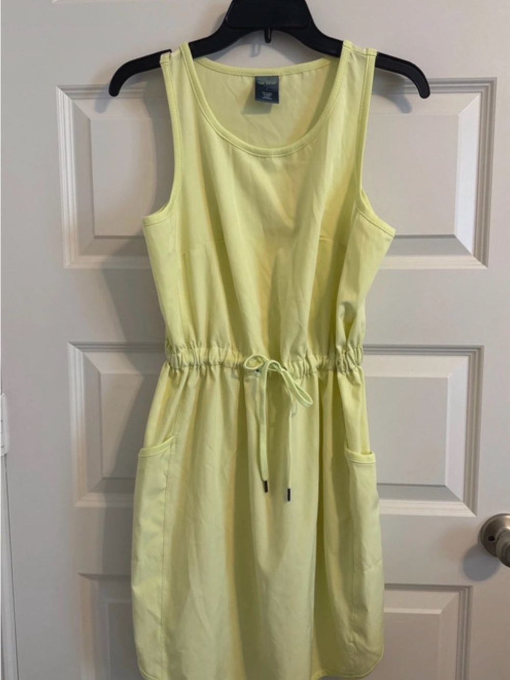 tek gear Light Yellow Drawstring Tank Mini Dress